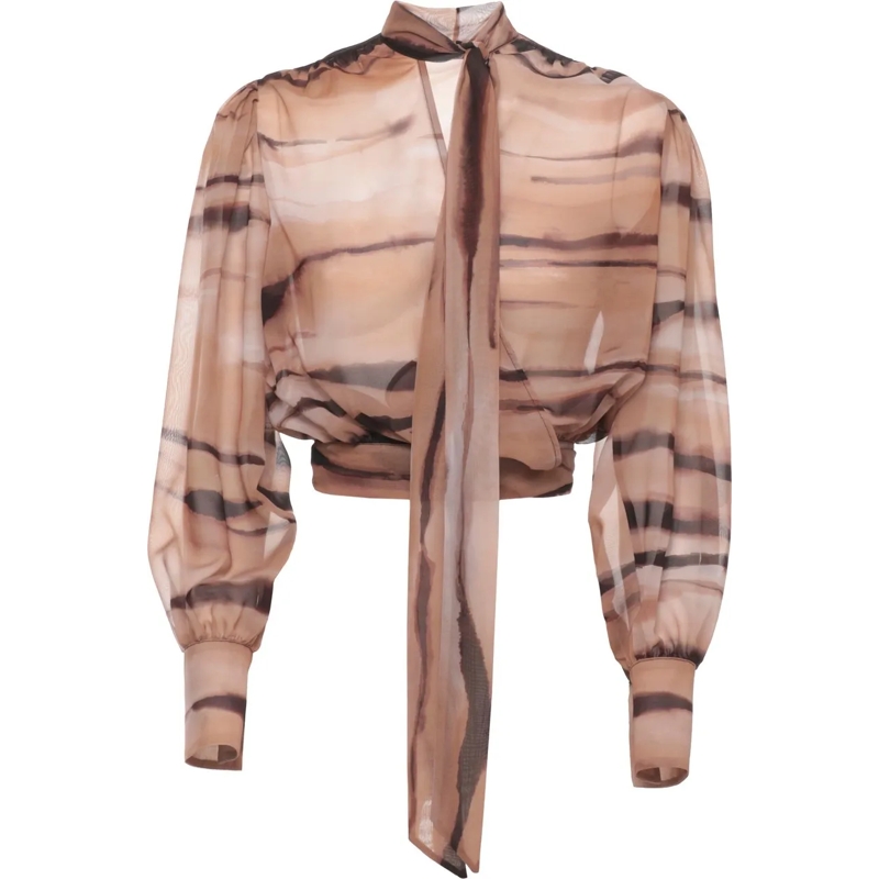 Elisabetta Franchi Bluse Shirts Brown beige