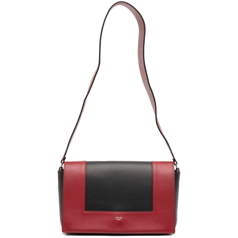 Celine Schultertasche Medium Shiny Smooth Calfskin Frame Shoulder Bag rot