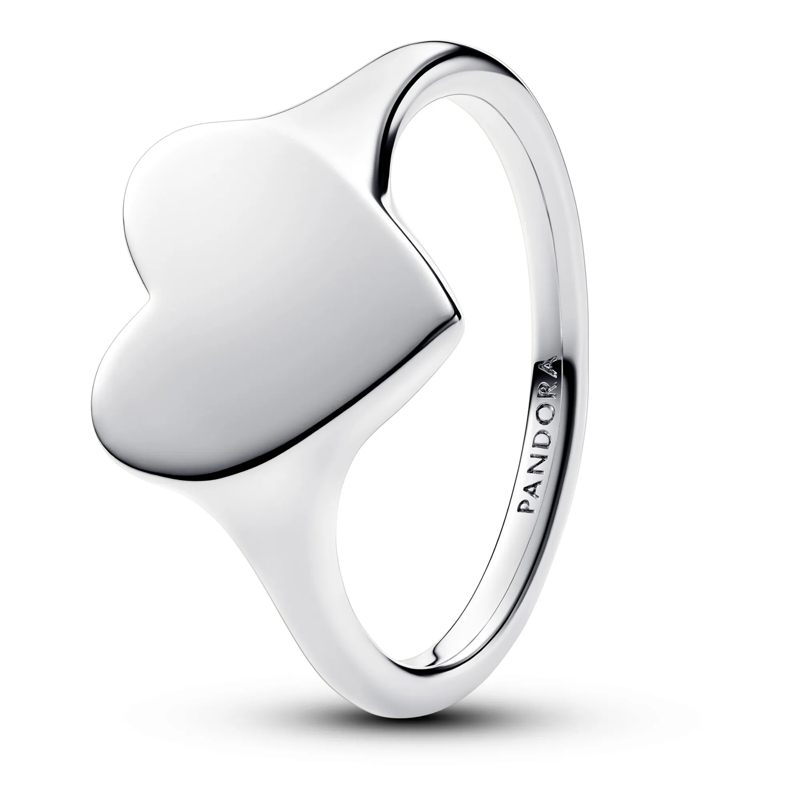 Pandora Ring Gravierbarer Herz Ring Silber