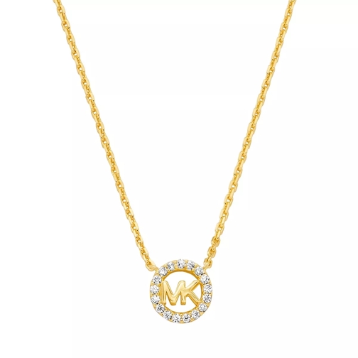Michael Kors Michael Kors 14K Gold Sterling Silver Logo Pendant Gold Korte Halsketting