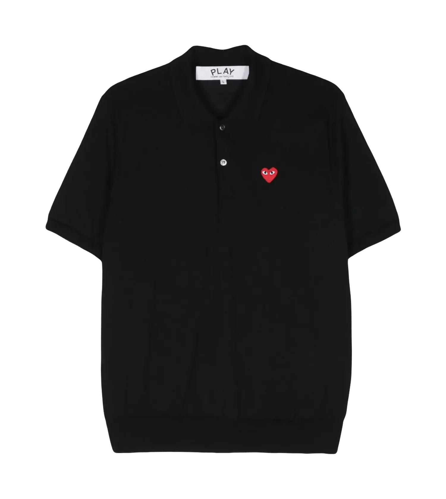 Comme des Garcons Play - Poloshirt mit Herz-Patch - Größe XL - black