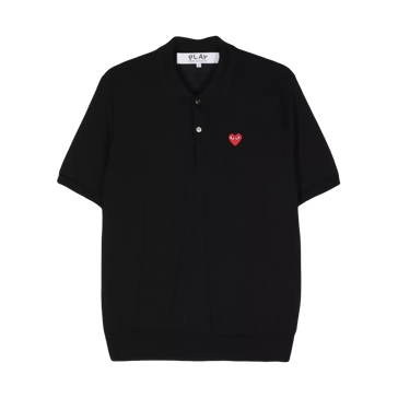 Comme des Garcons Play Poloshirt mit Herz Patch black black