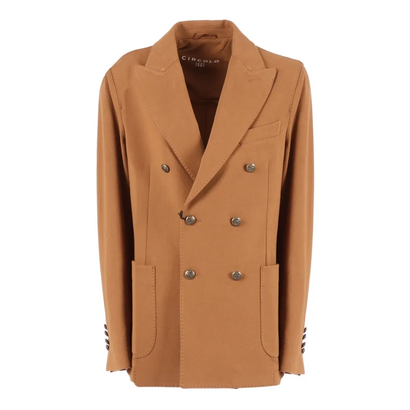 CIRCOLO 1901  Double-Breasted Jacket With Wide Lapels Brown