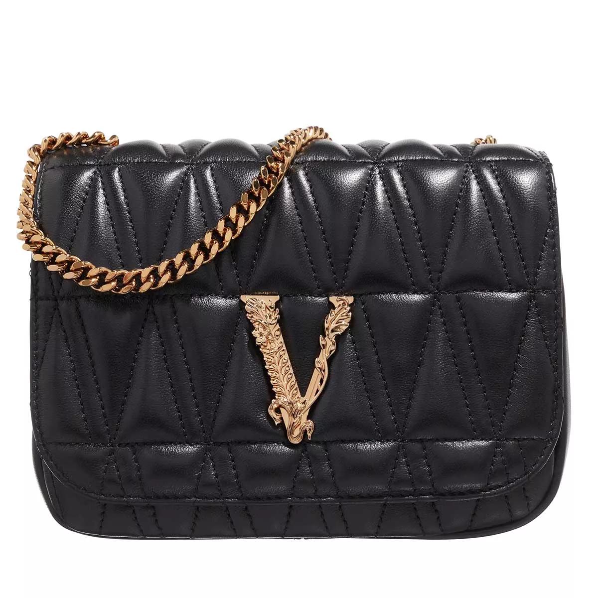 Versace Small Virtus Shoulder Bag Black | Crossbody Bag