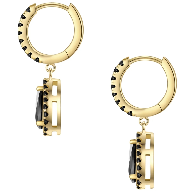 Glanzstücke München Ohrhänger Creolen Sterling Silber gelbgold Zirkonia schwarz gold(Image 3)