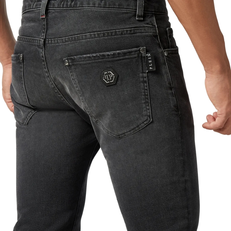 Philipp Plein Jeans mit geradem Bein Supergerader Schnitt Monogram schwarz(Image 5)