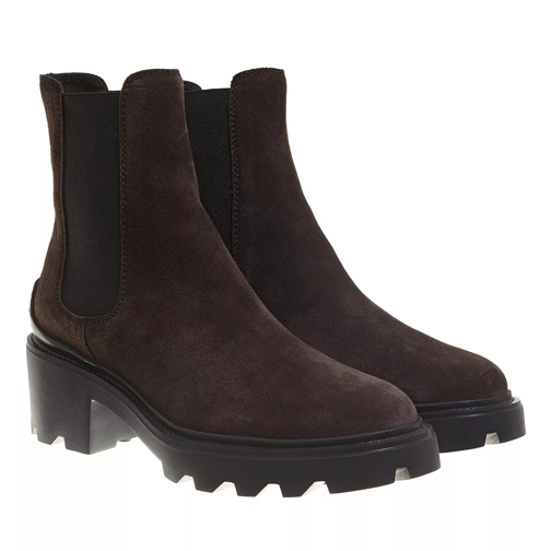 Tod's Chelsea Ankle Boots Suede Darkbrown Chelsea Boot