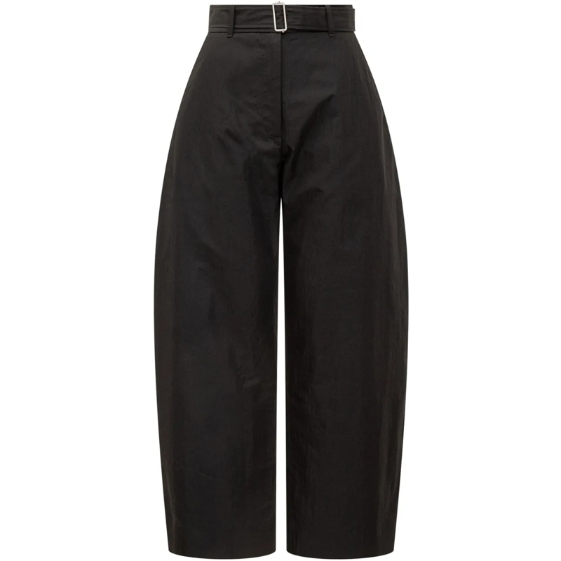 Studio Nicholson Hose Studio Nicholson Pantaloni Belted Round Leg schwarz