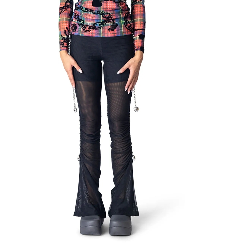 Chopova Lowena  SONICSCAPE MESH LEGGINGS BLACK schwarz