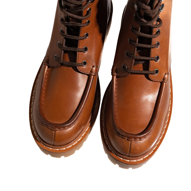 Prada Laarzen met vetersluiting Ankle Boots Cognac(Image 6)