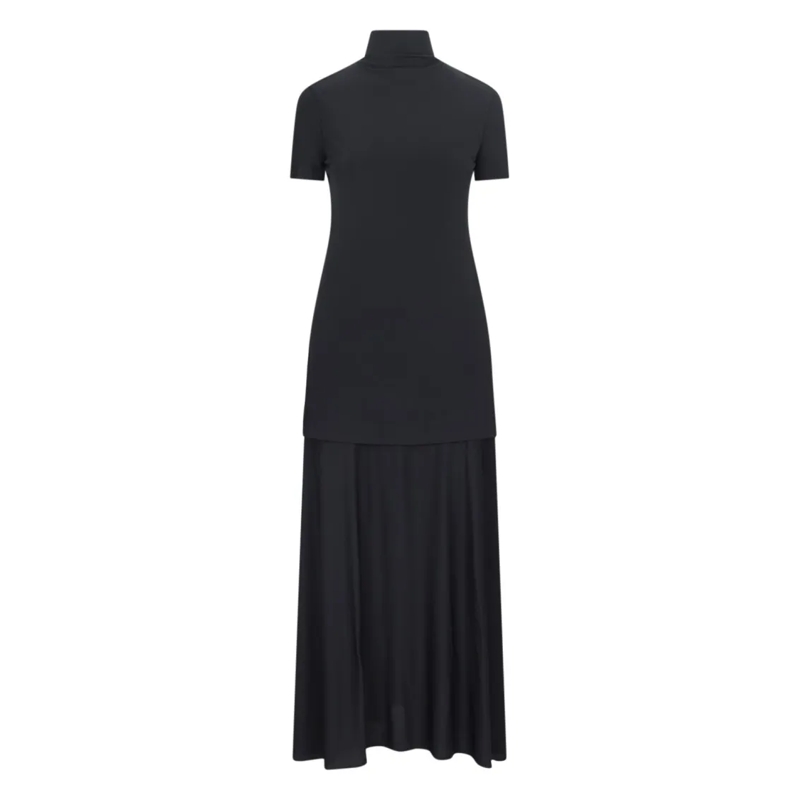 Jil Sander Midi-jurk Layered Midi Dress – Black Black