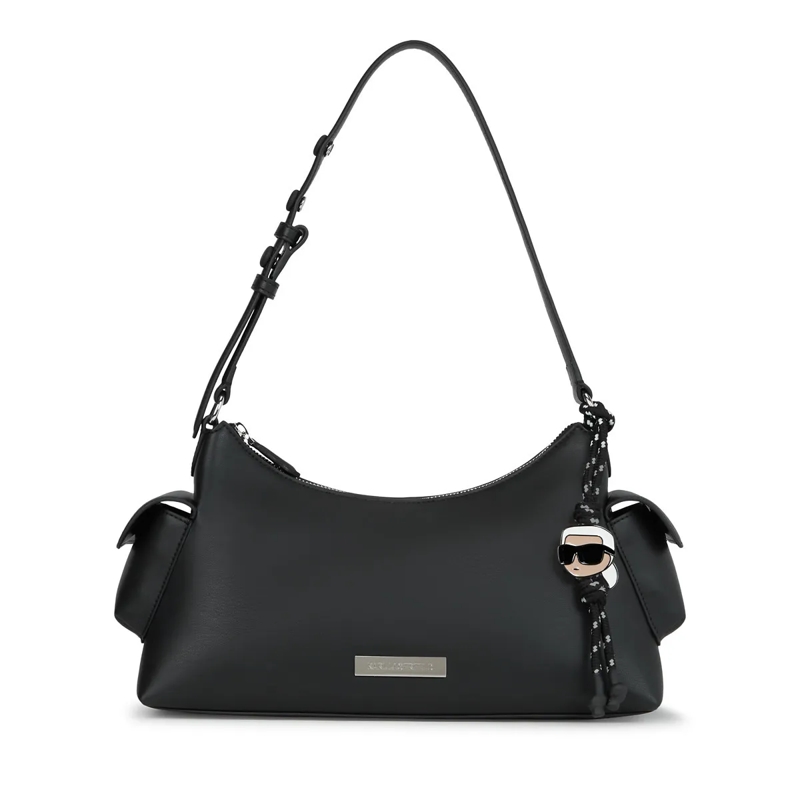 Karl Lagerfeld Schultertasche Ikon Glatte Cargo-Schultertasche schwarz