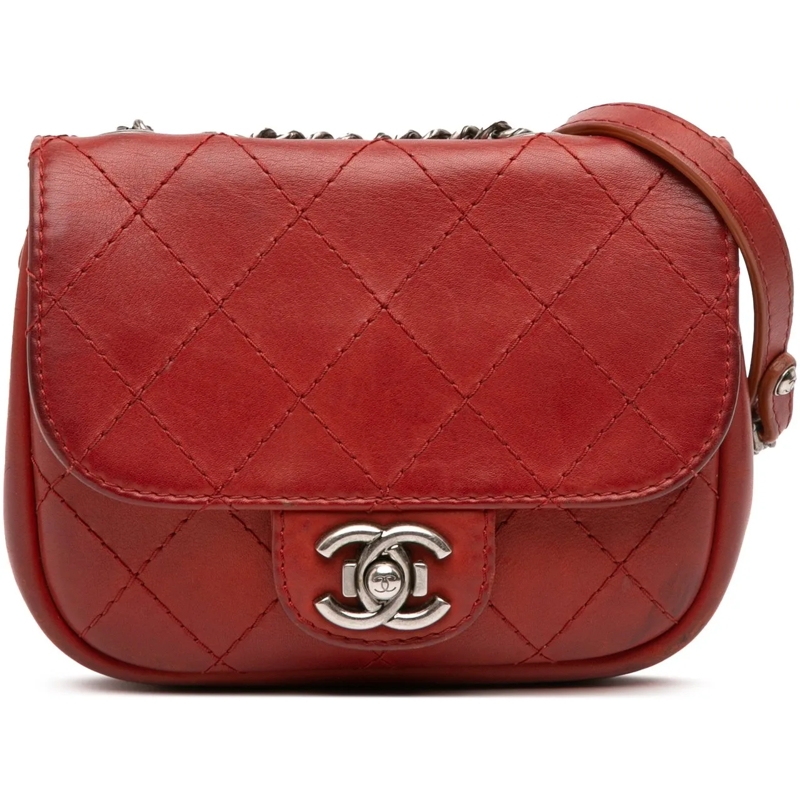 Chanel Sac à bandoulière Paris Dallas Goatskin Wild Stitch Flap rot