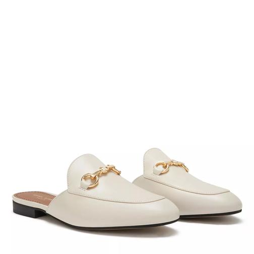 Isabel Bernard Vendôme Fleur calfskin leather slipper loafers beige Mule