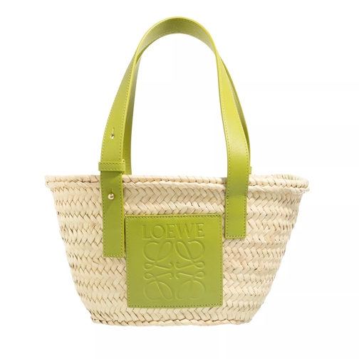Loewe Small Basket Bag Natural / Meadow Green Shopping Bag