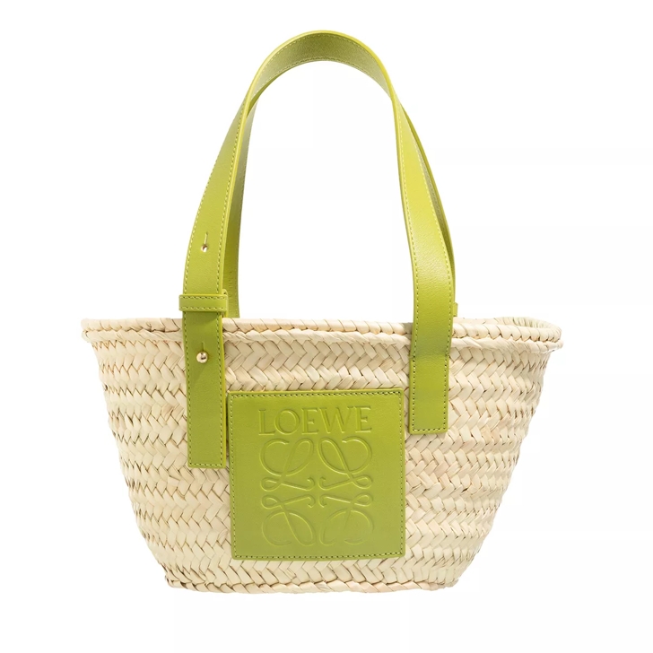 Loewe Small Basket Bag Natural Meadow Green Shopper