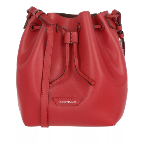 Emporio Armani Secchiello Saffiano Bucket Bag Red Bucket Bag