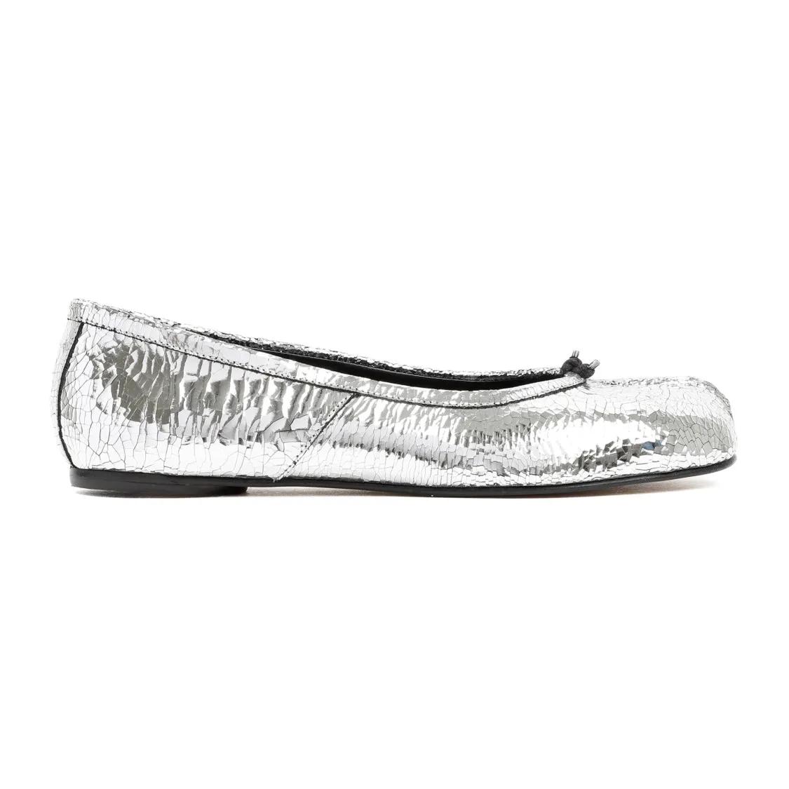 Maison Margiela Loafers & Ballerinas - Silver Calf Leather Tabi New Ballerina - für Damen