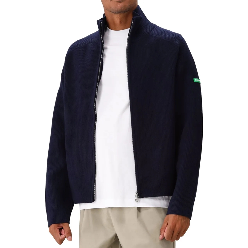 Flâneur Pullover Flaneur Vest Blauw Badge Knit Cardigan blau