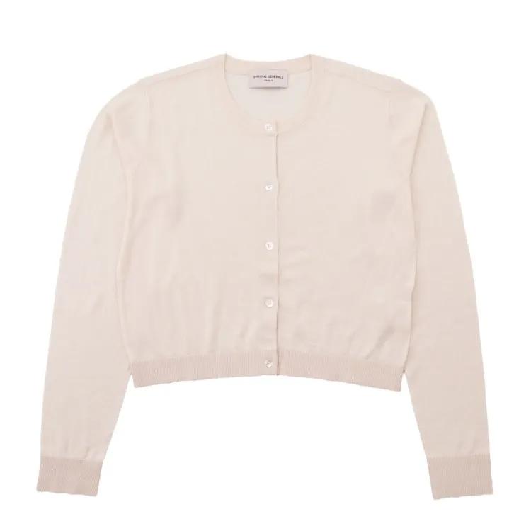 Thumbnail - Officine Generale - Slightly Fitted Long Sleeve Cardigan - Größe S - pink
