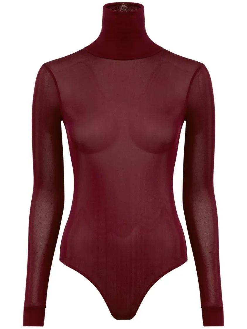 Maison Margiela - Bodysuit With High Neck - Größe 38 - rot