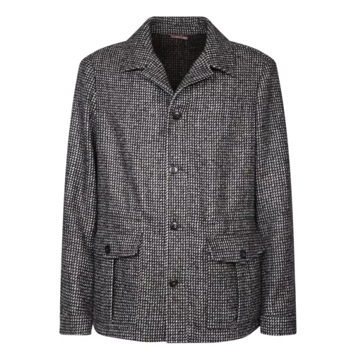 Canali Herringbone Sahariana Jacket Grey 