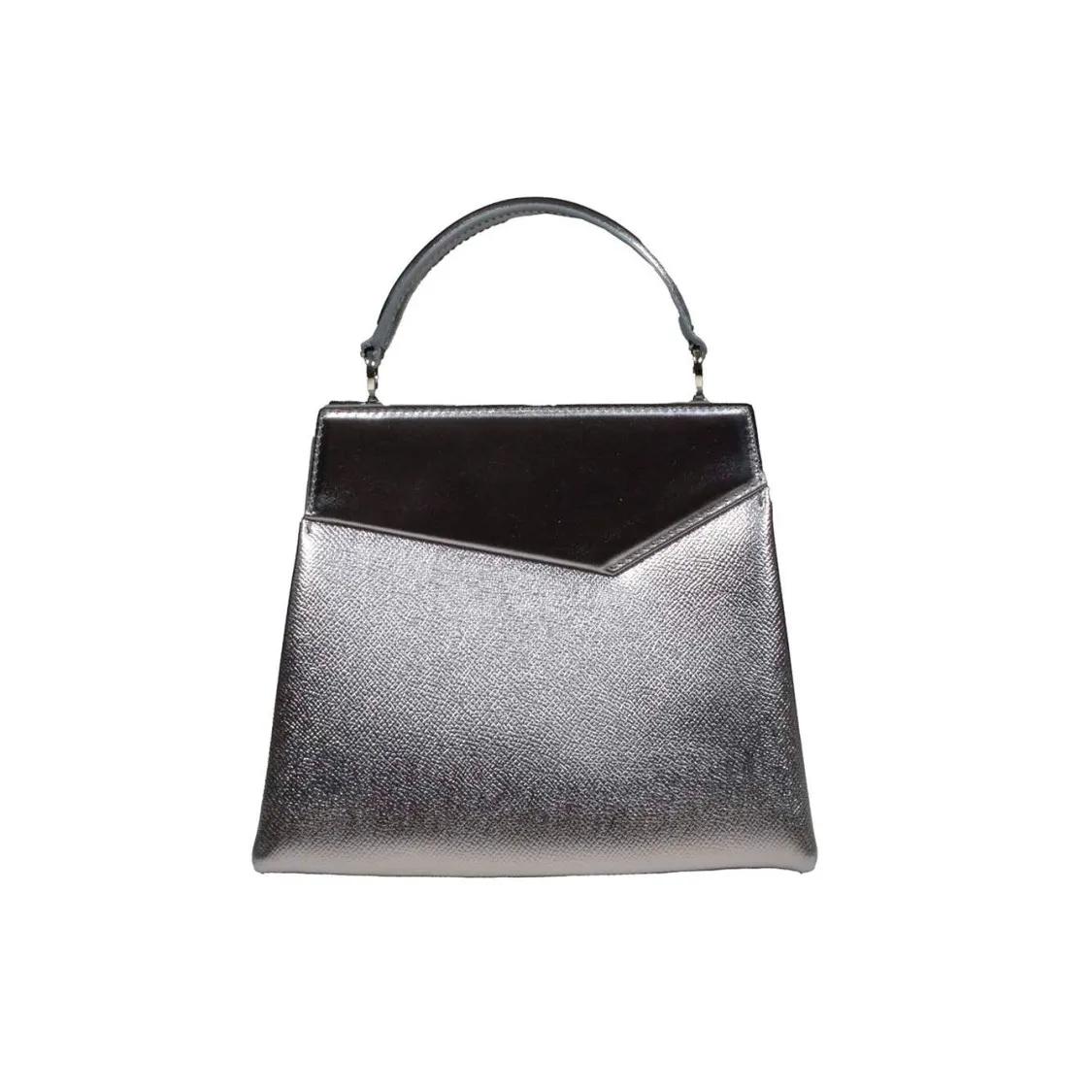 Maison Margiela Crossbody bags Small Snatched Silver Leather Handbag in zilver