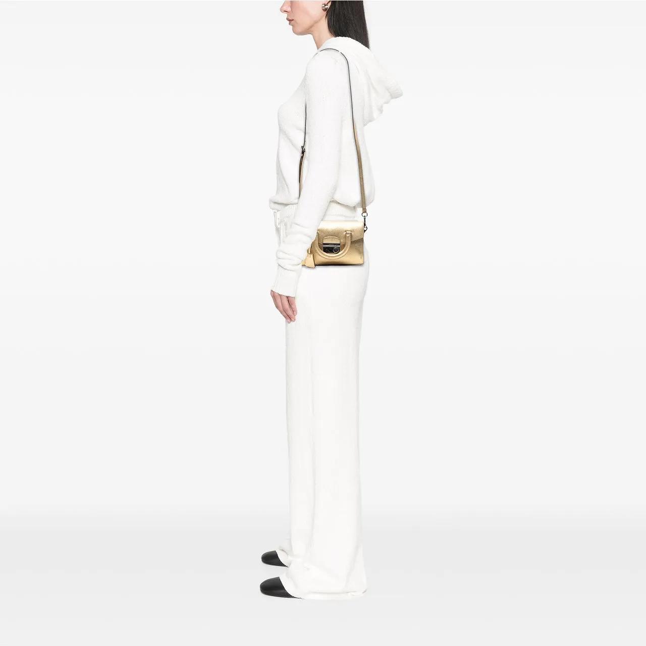 Thumbnail - Prada Hobo Bags - Mini Metallic Saffiano Sound Lock Satchel - Gr. unisize - in Gold - für Damen