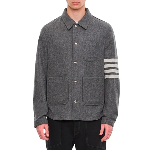 Thom Browne Übergangsjacke 4 Bar Utility Patch Pocket Jacket Grey