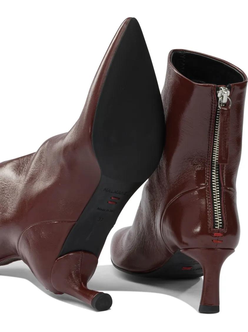 Thumbnail - Halmanera Stiefel - Bordeaux Calf Leather Ankle Boots With Pointed Toe - Gr. 40 (EU) - in Schwarz - für Damen