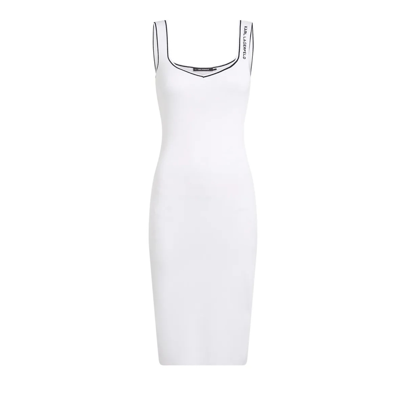 Karl Lagerfeld Kleid KARL ESSENTIAL STRICKKLEID weiss