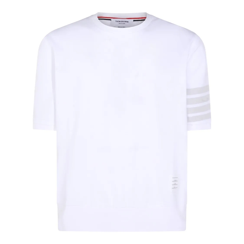 Thom Browne T-shirt Classic White Four Band T-Shirt White