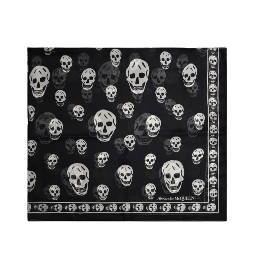 Alexander McQueen Ca Skull 104X120 Scarf - Black/Ivory - Wool Black 