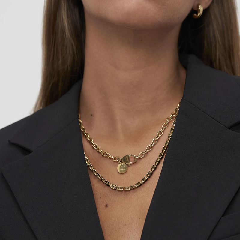 Copenhagen Mittellange Halskette Edelstahl Edgy Necklace gold(Image 7)