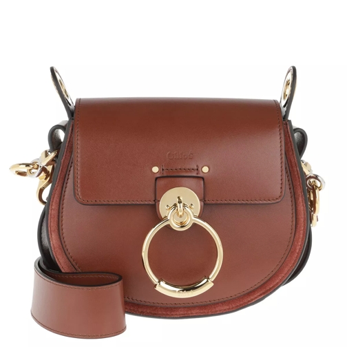 Chloé Tess Shoulder Bag Small Leather Sepia Brown Saddle Bag