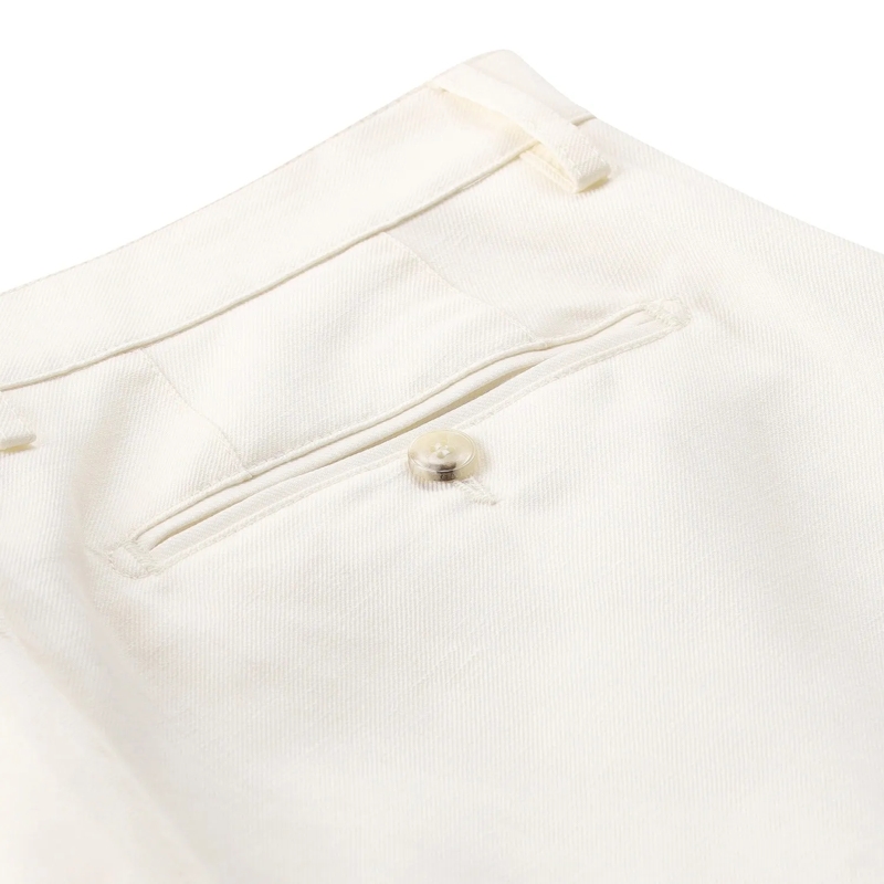 Canali Freizeithose Regular-Fit Hose aus Wolle und Leinen dunkelblau(Image 5)