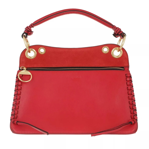 See By Chloé Whipstitch Panelled Tote Bag Leather Red Tote