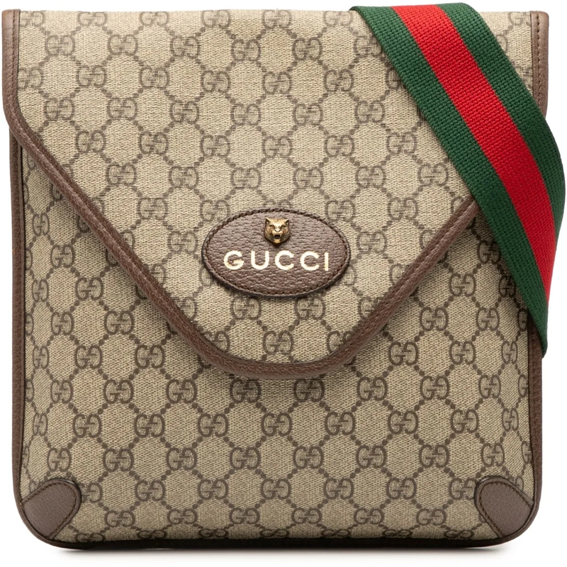 Gucci Schultertasche Medium GG Supreme Neo Vintage Flap Crossbody braun