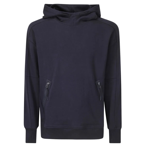 CP Company Hoodie Cotton Sweatshirt With Hood And Zip Pockets Blue