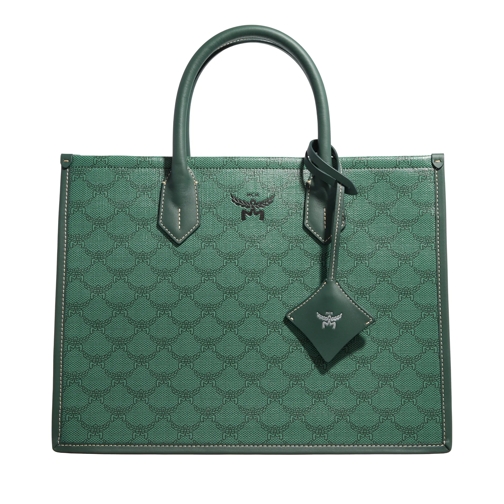 MCM Himmel Lts Tote Med G0 Forest Green Rymlig shoppingväska