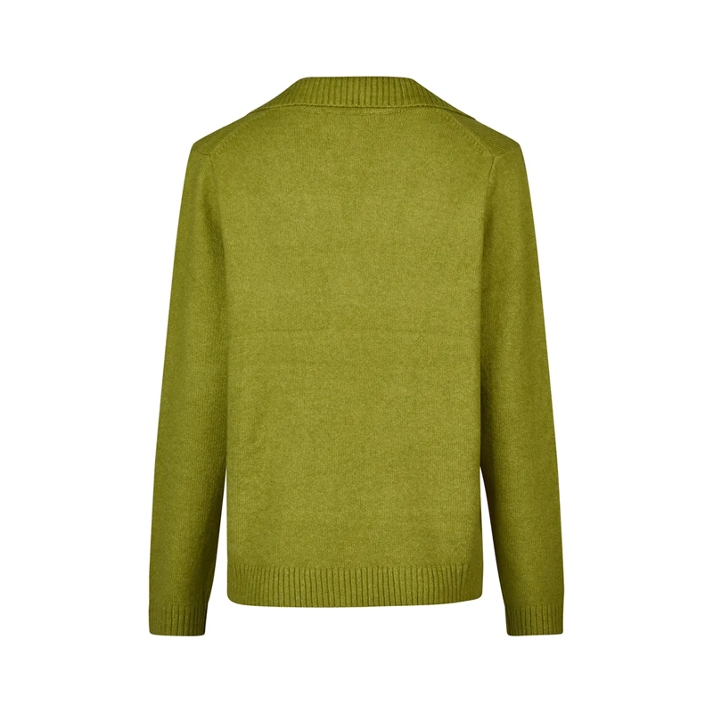 Marc Aurel Pullover Pullover- Poloblenden aus Rippe- Rippen-Abschlü grün(Image 5)
