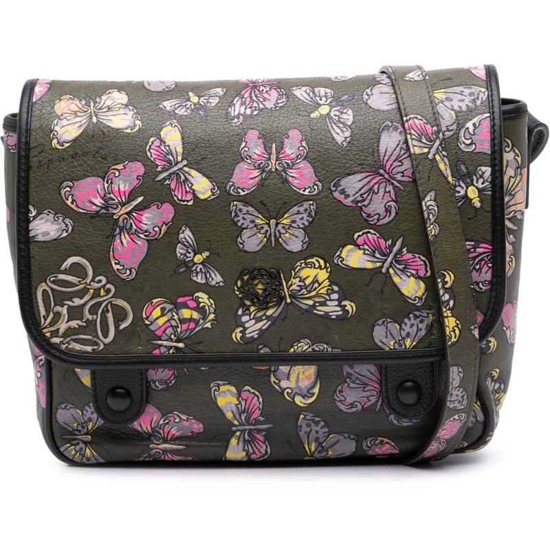 Loewe Sac à bandoulière Tales of Spain Butterfly Printed Leather Anagram C grün