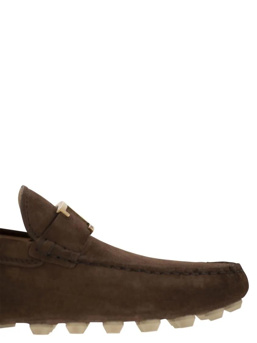 Thumbnail - Tod's Loafer - Rubber Bubble T In Suede Leather - Gr. 8 - in Braun - für Damen