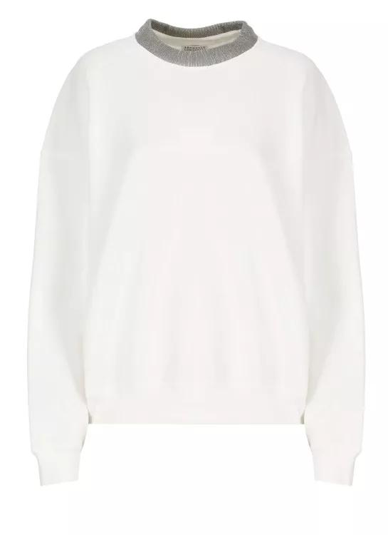 Brunello Cucinelli - Sweatshirt With Jewel - Größe M - white