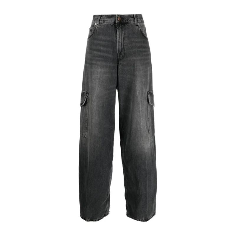 Haikure Jeans Cargo-Style Wide-Leg Jeans With Fit And Versatile  Black