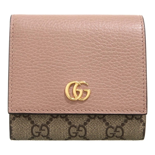 Gucci Bi-Fold Portemonnee Gg Marmont Medium Bifold Wallet Pink / Beige