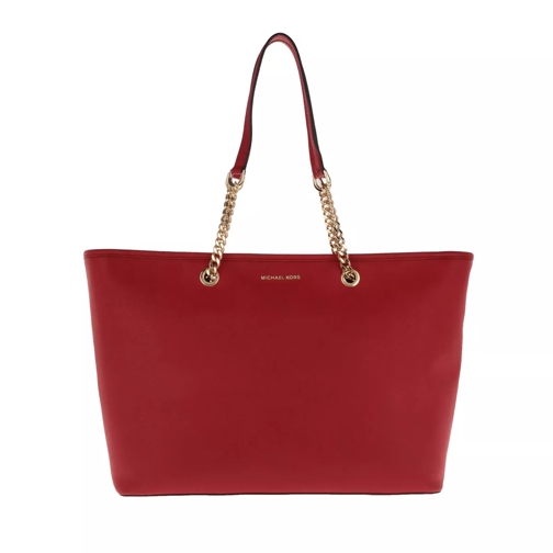 MICHAEL Michael Kors Jet Set Travel Chain MD TZ Multifunction Tote Bright Red Tote