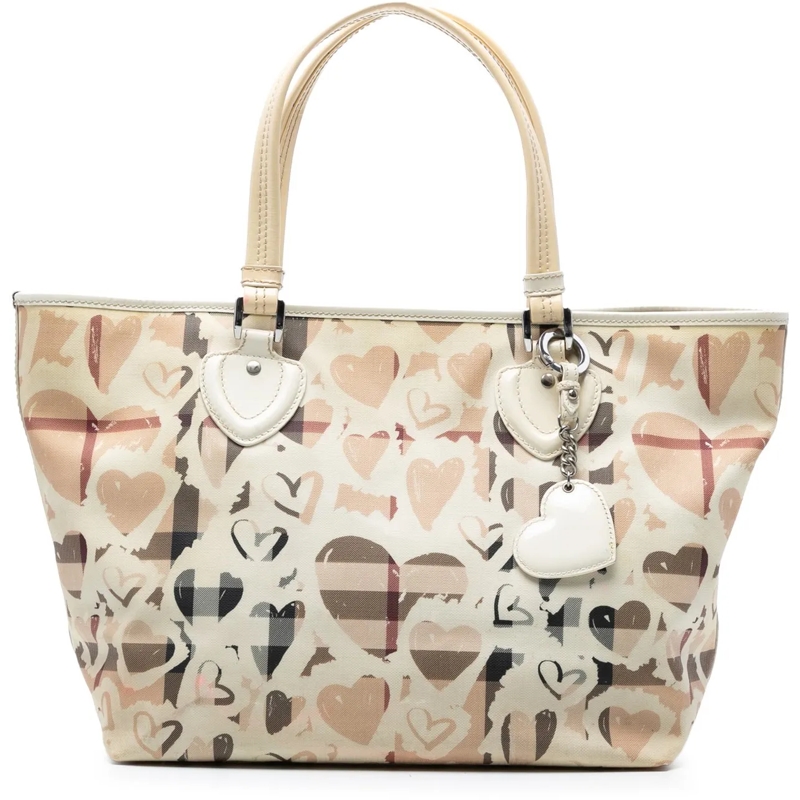 Burberry Shopper House Check Coated Canvas Hearts Gracie Tote braun