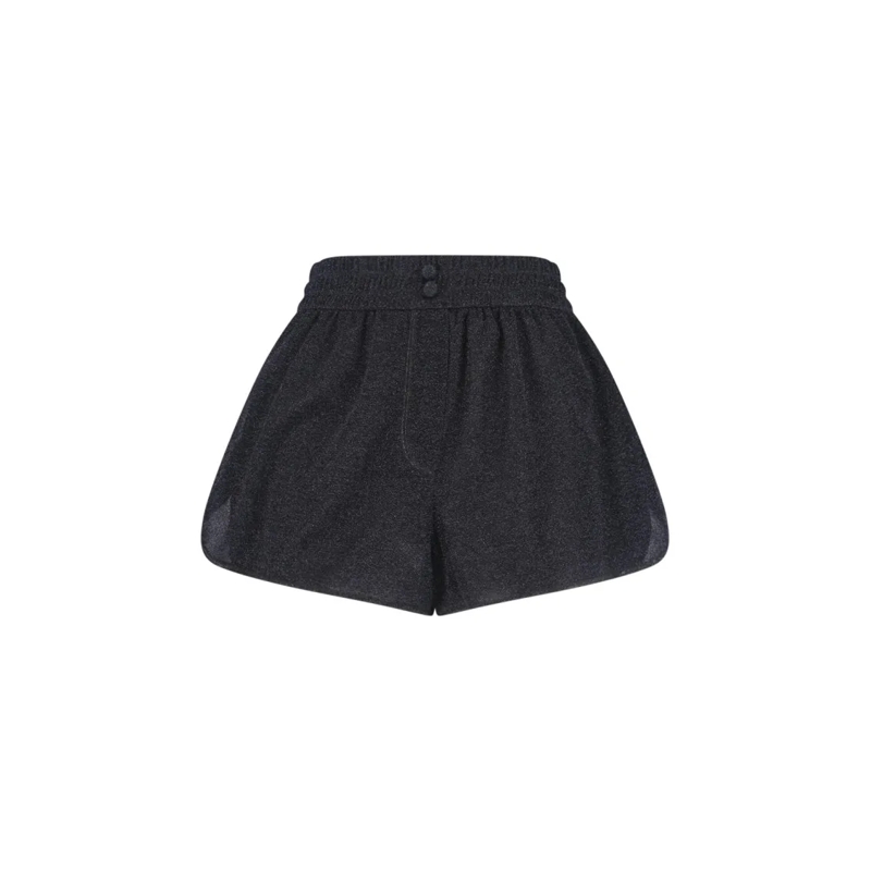 Oséree Short décontracté "Lumière" Oseree Shorts In Black Metallic Semi-She Blue