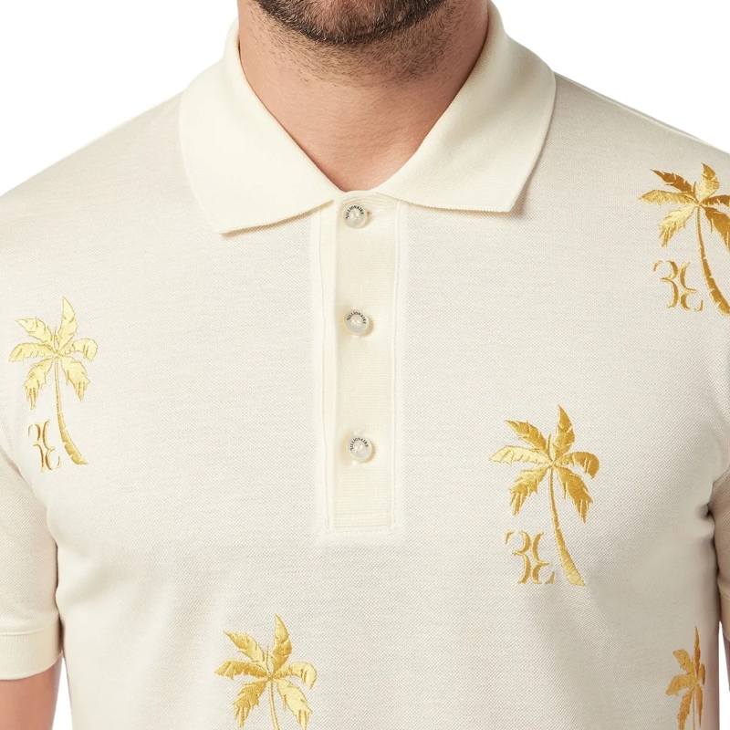 BILLIONAIRE Top Poloshirt Palms weiss(Image 4)